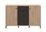 Madia "Kladovo", color rovere Artisan/nero, 2 ante a battenti, 4 scomparti, 4 cassetti, bordi in ABS, 138 x 40 x 90 cm
