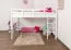 Letto a soppalco "Easy Premium Line" K23/n, faggio massiccio, laccato bianco, divisibile - 120 x 200 cm