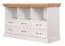 Soggiorno completo 5 pezzi stile country | Set G "Badile" | Bianco pino e marrone | Design accogliente