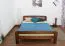 Letto alla francese "A6", pino massiccio, color noce, incl. rete a doghe - 140 x 200 cm