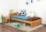 Letto singolo in pino massello color ontano 78 | Design moderno | Rete a doghe inclusa | 100 x 200 cm