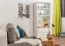 Scaffale B001 in pino massiccio laccato bianco | 190 x 80 x 42 cm | 2 cassetti, 4 scomparti, stile moderno