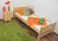 Letto singolo 84, pino massello, naturale, incl. rete a doghe - 80 x 200 cm