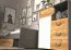 Scrivania cameretta Klemens 08 | Grigio, bianco e rovere | 78 x 120 x 53 cm | Design moderno