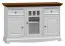 Cassettiera Gyronde 01 in pino massiccio | Bianco e noce | 85 x 130 x 45 cm | Stile provenzale