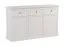 Cassettiera multifunzione Torsakala 02 | Bianco opalino | 3 cassetti, 3 ante, 3 ripiani | 86 x 146 x 40 cm | Bordo ABS