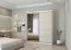 Armadio scorrevole con specchio | 2 ante, 6 scomparti | Bianco e seta | 218 x 183 x 61 cm