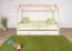 Letto a casetta in pino massello naturale D3 | Cassetto bianco | Rete a doghe inclusa | 80 x 160 cm