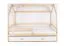 Letto a casetta in pino massello naturale D3 | Cassetto bianco | Rete a doghe inclusa | 80 x 160 cm
