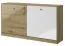 Letto a scomparsa orizzontale Sirte 16 | Rovere, Bianco, Grigio lucido | 90 x 200 cm | Design moderno e funzionale