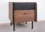 Comodino Mairenke 12, colore: noce / nero opaco - Dimensioni: 50 x 42 x 40 cm (A x L x P)