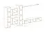 Pensile moderno Balestrand 244 | Rovere Wotan | 180 x 330 x 40 cm | 15 ripiani | Design minimalista