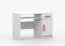 Scrivania per camera "Smolikas" 90 | Bianco | 1 anta, 3 scomparti, 1 cassetto | Maniglie rosa | 75 x 110 x 50 cm