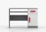 Scrivania "Smolikas" 85 | Bianco/Grigio | 1 anta, 3 scomparti, 1 cassetto | Maniglie in legno | 75 x 110 x 50 cm