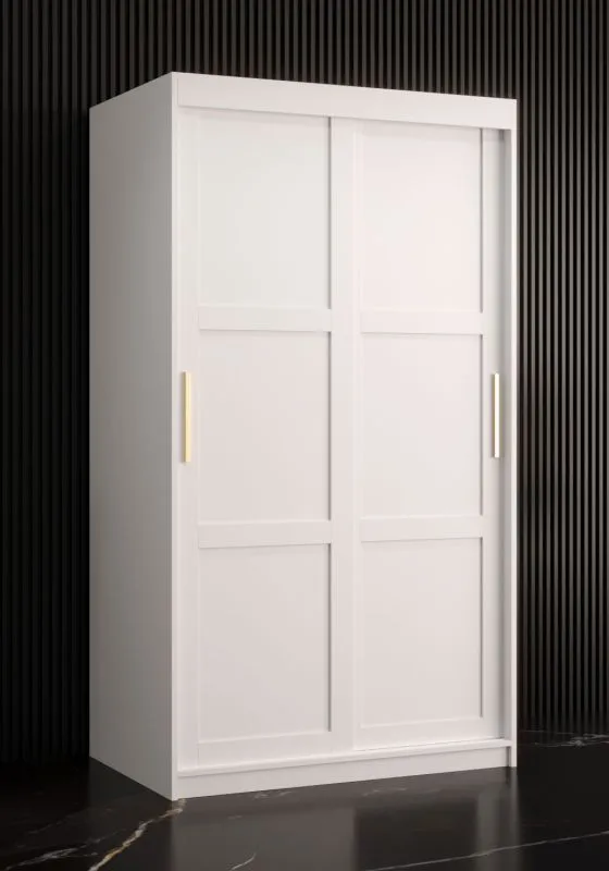 Armadio Liskamm 01 bianco opaco | 200 x 100 x 62 cm | 2 ante scorrevoli | Spazioso e funzionale