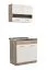 Cucina "Kolubara" 03, grigio rovere / bianco, 1 pensile con ante in vetro, bordi in ABS, lunghezza 80 cm