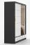 Armadio scorrevole Lusatian 20 | Bianco/Nero | Specchio frontale | 12 scomparti, 3 cassetti | 218 x 203 x 61 cm