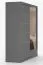 Armadio scorrevole grigio con specchio | 2 ante, 3 cassetti, 12 scomparti | 218 x 203 x 61 cm