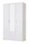 Armadio battente Kovin 06 bianco | 2 cassetti | anta a specchio | barra appendiabiti | 5 scomparti | 205x120x52 cm
