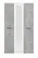 Armadio Brus 10 | Bianco e effetto cemento | 6 scomparti | 1 anta a specchio | 203,5 x 119 x 53 cm