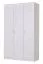 Armadio Kovin 08 | Bianco elegante | 3 ante battenti | 5 scomparti | 205 x 120 x 52 cm