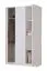 Armadio Kovin 08 | Bianco elegante | 3 ante battenti | 5 scomparti | 205 x 120 x 52 cm