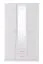 Armadio battente Kovin 06 bianco | 2 cassetti | anta a specchio | barra appendiabiti | 5 scomparti | 205x120x52 cm