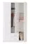 Armadio battente Kovin 06 bianco | 2 cassetti | anta a specchio | barra appendiabiti | 5 scomparti | 205x120x52 cm