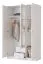 Armadio battente Kovin 06 bianco | 2 cassetti | anta a specchio | barra appendiabiti | 5 scomparti | 205x120x52 cm