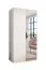 Armadio con ante a specchio "Zainab" 07, bianco, maniglie: nero, 1 anta, 1 scomparto, 1 barra appendiabiti, Sistema "Soft-Close", bordi in ABS, 100 x 52 x 202 cm