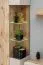 Vetrinetta "Barnebasen" 03, color rovere Viking/cashmere, 2 ante, 10 scomparti, illuminazione a LED incl., sistema "push to open", 70 x 40 x 197 cm