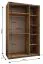 Armadio ad ante scorrevoli "Tampa", nero, 2 ante scorrevoli, 6 scomparti, 2 barre appendiabiti, Sistema "Soft-Close", bordi in ABS, 245,5 x 150 x 64 cm