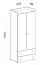 Armadio cameretta ante battenti Floreffe 03 | Bianco, rovere bianco, grigio | 190 x 80 x 50 cm