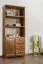 Libreria W002 in pino massiccio color rovere | 190 x 80 x 42 cm | Design moderno e ampio spazio
