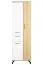 Armadio guardaroba Riemst 02 | Rovere e bianco | 194 x 60 x 40 cm | 3 ante, 1 cassetto, 7 ripiani