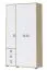 Armadio ad ante battenti "Benjamin" 19, faggio / bianco - 236 x 126 x 56 cm (h x l x p)