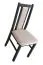 Sedia in legno di faggio nero | Sedile imbottito beige in PES | Schienale parzialmente imbottito | Altezza seduta 47 cm
