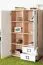 Armadietto per cameretta "Benjamin" 27 | Faggio e bianco | 134 x 86 x 37 cm | Design moderno, piedini regolabili