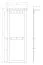 Appendiabiti Gimone 13 con ripiano | Bianco/Tabacco | 210 x 63 x 22 cm | 8 ganci | Pino finlandese