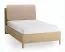 Letto una piazza e mezza "Olimar" 23, color rovere/ecru, incl. rete a doghe sollevabile, testiera imbottita, 4 ripiani aperti, contenitore dietro lo schienale, 120 x 200 cm