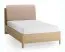 Letto una piazza e mezza "Olimar" 23, color rovere/ecru, incl. rete a doghe, testiera imbottita, 4 ripiani aperti, contenitore dietro lo schienale, 120 x 200 cm