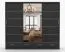 Armadio scorrevole nero con specchio | 3 ante | 7 scomparti | 4 cassetti | 218 x 250 x 61 cm