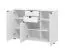 Cassettiera Pecini 04 bianca | 3 ante, 2 cassetti, 8 scomparti | Maniglie e gambe nere | 95 x 135 x 40 cm