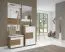Appendiabiti da parete Manase 12 | Rovere marrone e bianco lucido | 126 x 59 x 22 cm | 4 ganci e ripiano