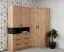 Armadio angolare 3 pezzi Fafe | Rovere Artisan e nero | 6 cassetti | Sistema Soft-Close
