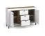 Soggiorno 4 pezzi Q Barbe | Bianco opaco/Rovere | Bordi ABS | Maniglie nere | Design moderno salvaspazio