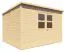 Casetta da giardino "Borchen" 01, legno grezzo, incl. pavimento, porta doppia con vetro di sicurezza - spessore: 19 mm, superficie: 9,77 m², tetto piano