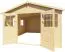 Casetta da giardino, legno grezzo, porta doppia, finestra apribile - 3,5 x 3,5 m, tetto a due falde