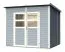 Casetta da giardino Freiberg 02 incl. pavimento, verniciata grigio chiaro - Casetta da giardino da 19 mm, superficie utile: 4,31 m², tetto a una falda