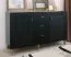 Credenza Barbe 17 nero opaco | Maniglie oro | 2 ante, 3 cassetti, 4 scomparti | Bordi ABS | 83,5 x 137 x 40 cm